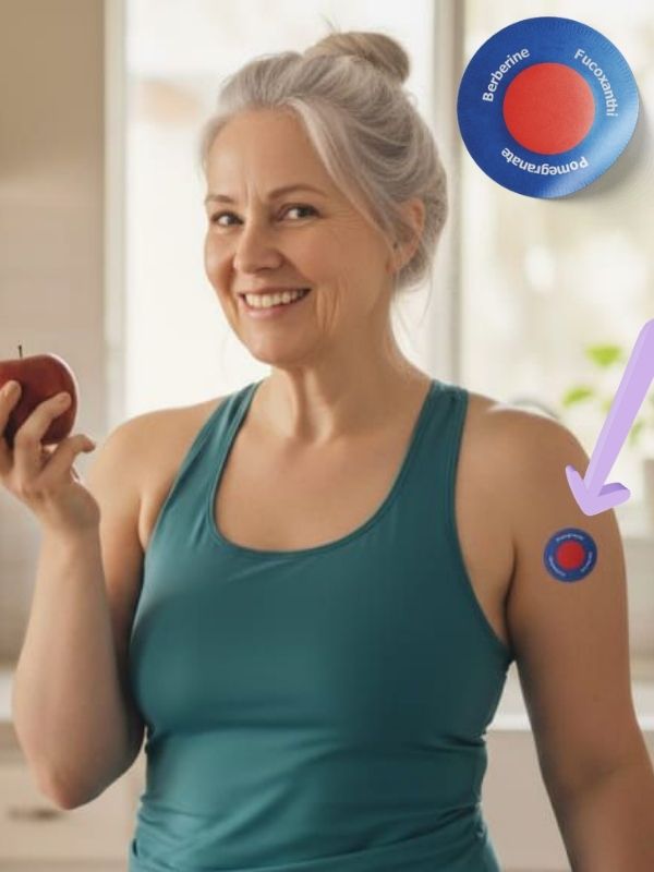 Woman feeling great and losing weight with Purisaki Berberine Patch